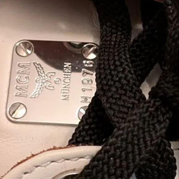 MCM White Black Logo Low-Top Sneakers - Picture 7 of 13